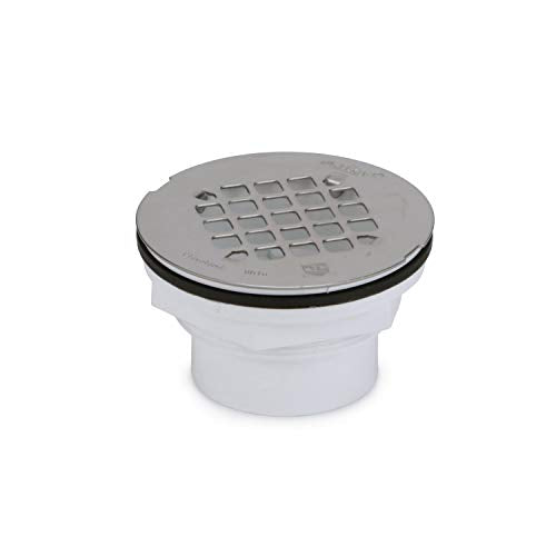 Oatey 42097 101 PS PVC-Solvent Weld Shower Drain with Stainless Steel Strainer, 2-Inch, 2