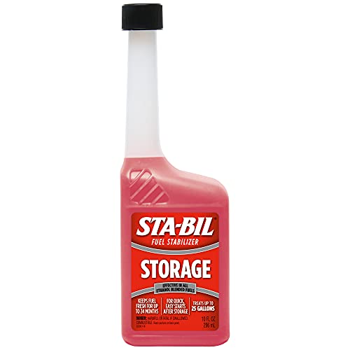 STA-BIL Storage Fuel Stabilizer - Guaranteed To Keep Fuel Fresh Fuel Up To Two Years - Effective In All Gasoline Including All Ethanol Blended Fuels - For Quick, Easy Starts, 10 fl. oz.