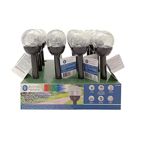 Boston Harbor 26201 Solar Crackle Ball Stake Light, 1.2 Lumens