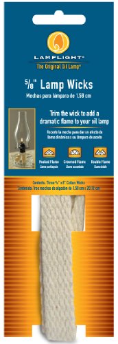 Lamplight Replacement Cotton Flat Wick - 5/8", 3pk