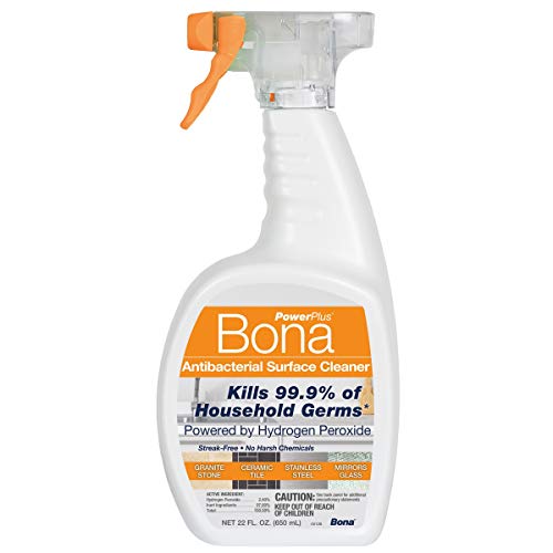 Bona PowerPlus Antibacterial Surface Cleaner Spray, Unscented, 22 Fl Oz