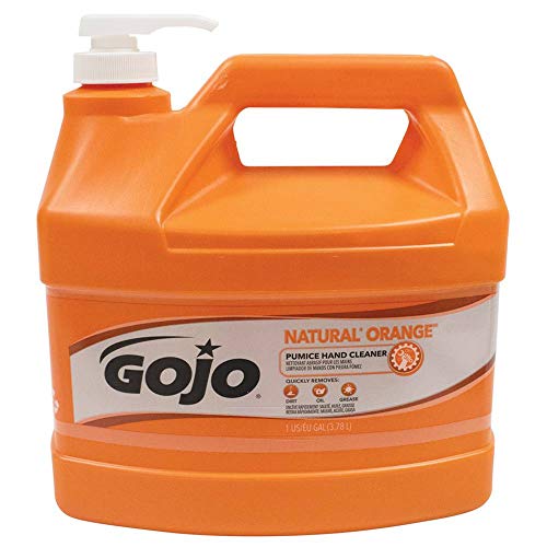 GOJO NATURAL ORANGE Pumice Hand Cleaner, 1 Gallon Quick Acting Lotion Hand Cleaner with Pumice Pump Bottle (Pack of 1) – 0955-02