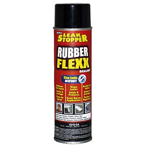 Leak Stopper Rubber Flexx – Waterproof Repair & Sealant Spray - Point & Spray to Seal Cracks, Holes, Leaks, Corrosion & More | Black – 1 Bottle 18oz