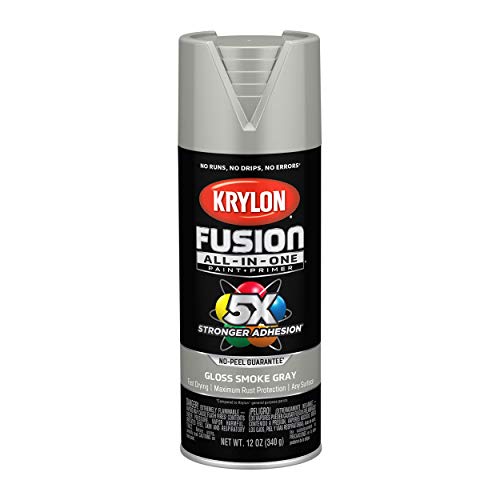 Krylon K02723007 Fusion All-In-One Spray Paint for Indoor/Outdoor Use, Gloss Smoke Gray 12 Ounce (Pack of 1)