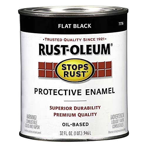 1 qt Rust-Oleum Brands 7776502 Black Stops Rust Protective Enamel, Flat