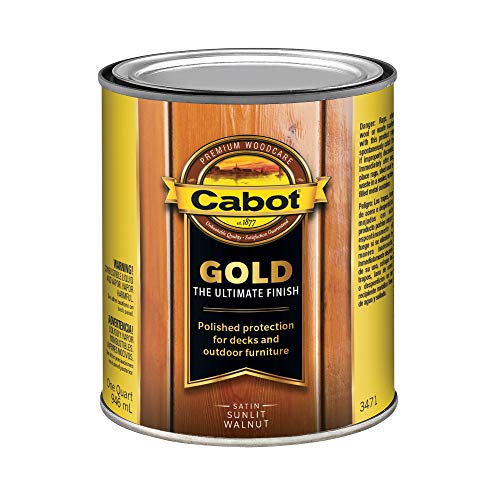 Cabot 140.0003471.005 Gold Finish Stain, Quart, Sunlit Walnut