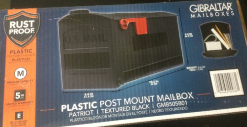 Gibraltar Mailboxes Patriot Medium Capacity Rust-Proof Plastic Textured Black