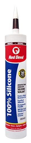 Red Devil 081640 81640 100% Silicone Sealant Architectural Grade, 9.8 oz, Bronze