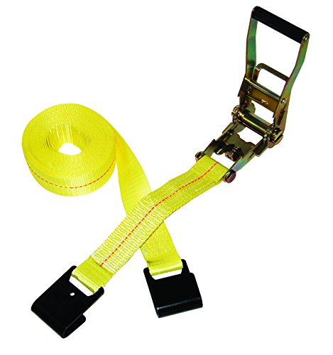 S-Line 557 Ratchet Tie Down with Long Wide Handle and Flat Hooks, 2-Inch by 27-Feet, 3,333-Pounds Working Load Limit