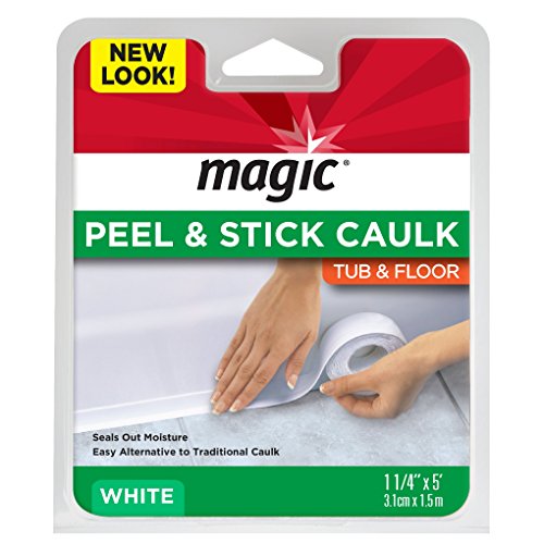 Magic American Tub/Floor Peel and Stick Caulk, 1-1/4" x 5', white