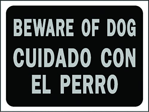 Hy-Ko Plastic Sign Red 9" X 12" (Cuidado Hay Perro),Beware Of Dog