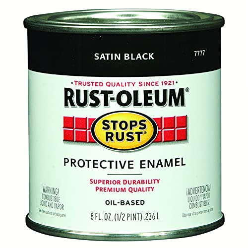 Rust-Oleum 7777730 Protective Enamel Paint, 8-Ounce, Satin Black